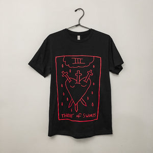 three of swords t-shirt RED INK